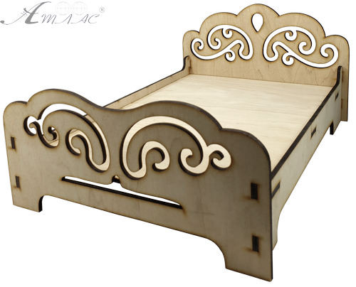 Меблі для ляльок типу Барбі - Ліжко № 4 подвійна 22.5 х 32.2 х 14.5 см AS-4005, F-0193