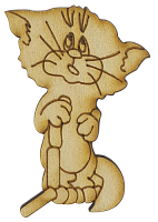 Фігурка фанерна - Котик із сосисками 7 см AS-4663, В-0245
