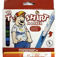 Фломастери Fibracolor 10 кольорів 4,5 мм круглі "T-Shirt Marker" 565TSM1