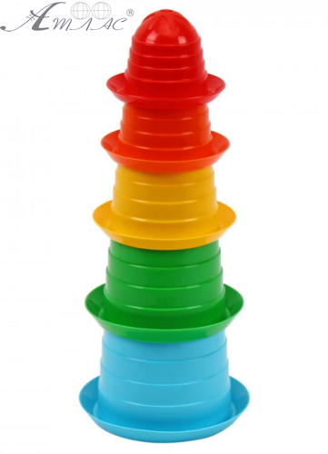 Іграшка Піраміда пластикова Самбреро 1 11 х 27 см з пасочок  2681 фото 2