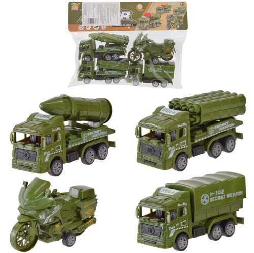 Игрушка Набор военной техники 3 машины и мотоцикл  BQ600-4
