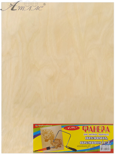 Фанера для выпиливания и выжигания А3 - 6 мм 300 х 400 мм AS-0707