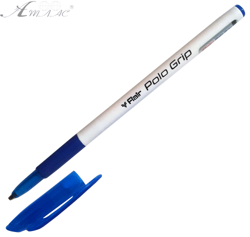 Ручка шариковая Flair Polo Grip синяя с резиновым грипом 09290