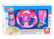 Игрушка Музыкальное ассорти Руль,брелок,телефон S+S  EC80348R