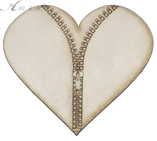 Фигурка фанерная - Сердце с молнией 7 х 6,5 см AS-4732, В-0333