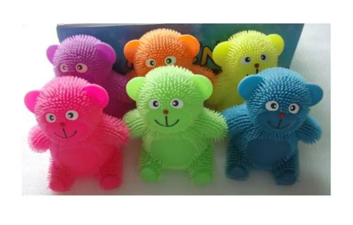 Игрушка Силиконовая тянучка Мишка свет 11см  0395