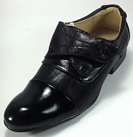 Туфли Clibee черные р. 25-30 к/з, с лакированным носком Р-2