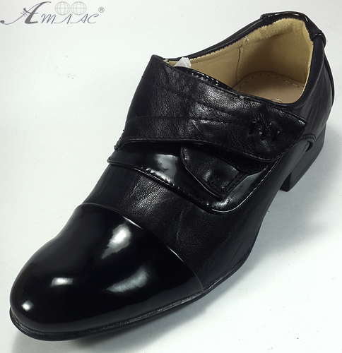 Туфли Clibee черные р. 25-30 к/з, с лакированным носком Р-2