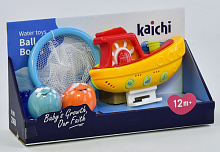 Іграшка для ванної Катер з двома м'ячами, кільце в коробці 999-206В