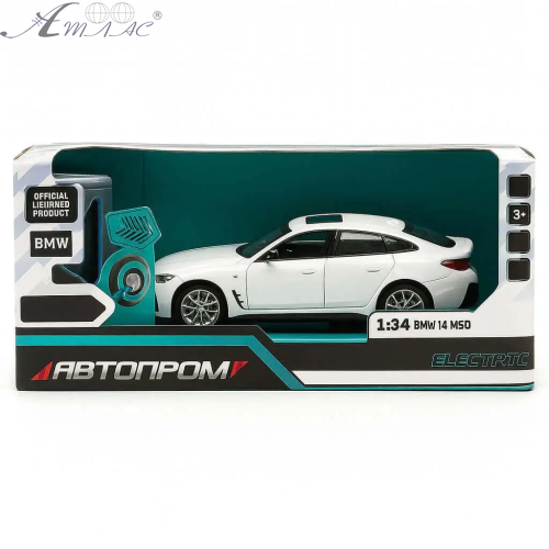 Машинка Автопром BMW i4 M50 електро+світло+звук 14см  68714 фото 2