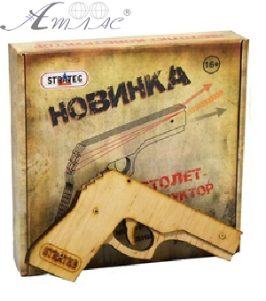 Игрушка Деревянная Пистолет стреляет резинками Стратег Беретта М9 401 фото 2