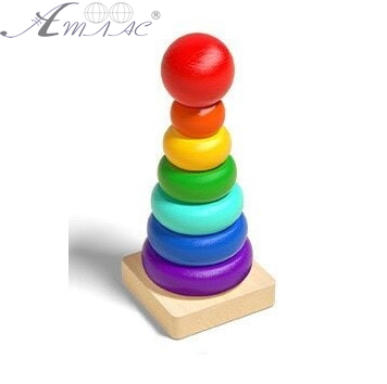 Іграшка Дерев'яна Пірамідка Веселка 7 елементів MD0819 фото 2 Іграшка Дерев'яна Пірамідка Веселка 7 елементів MD0819 фото 2