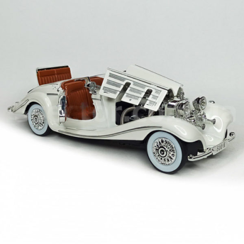 Модель коллекционная Mercedes-Benz 500К W29 1936 год серебристый 22см  1901-221А фото 2
