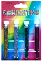 Блестки (Глиттер) Набор №  2 - 2 гр ( 4 шт ) - Золото + Серебро + Зеленый + Красный AS-2202, А-971