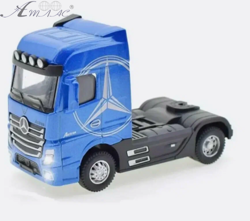 Машинка Автопром Mercedes Actros фура синя інерційна метал 31 см  7540 фото 2
