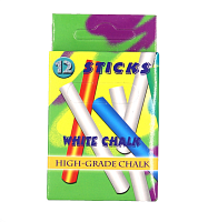 Мелки белые STICKS 12 шт круглые 8см  8507-W