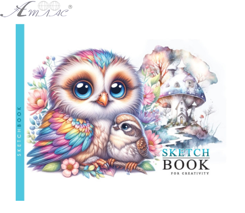 Скетчбук для рисования Bourgeois 148х105 Сова 24 листа  24335