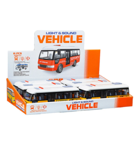 Игрушка Автобус со светом и звуком инерционный 19 см  YM9907F фото 5