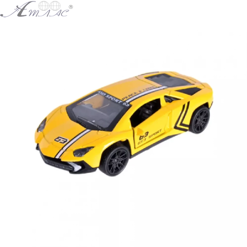 Машинка Автопром Lamborghini 10см Жовта метал  03275