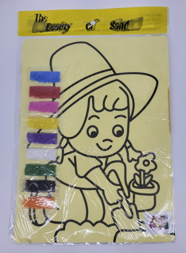 Раскраски Песком А4 Микс дизайнов 9 цветов песка  04147