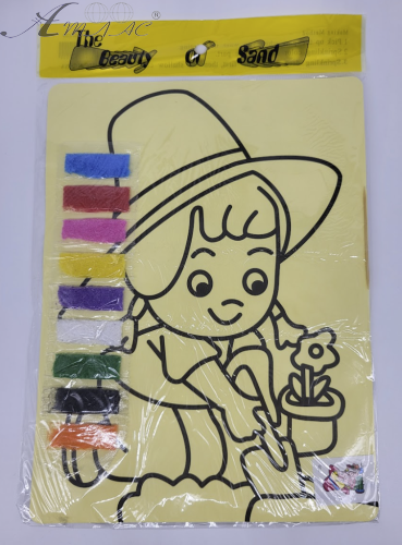 Розмальовки Піском А4 Мікс дизайнів 9 кольорів піску  04147