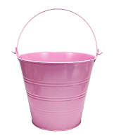 Відерце Декоративний метал 15 х 14см три смуги Рожеве  08851