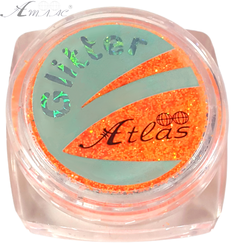 Блестки (Глиттер) мелкие Флуоресцентные Атлас 2 гр - Оранжевый AS-2396