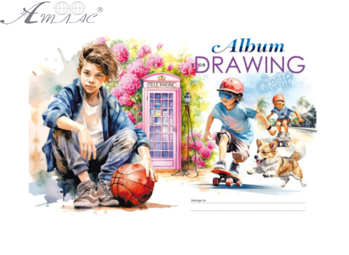 Альбом для малювання А4 40 аркушів скоба МД Хлопчик  24133