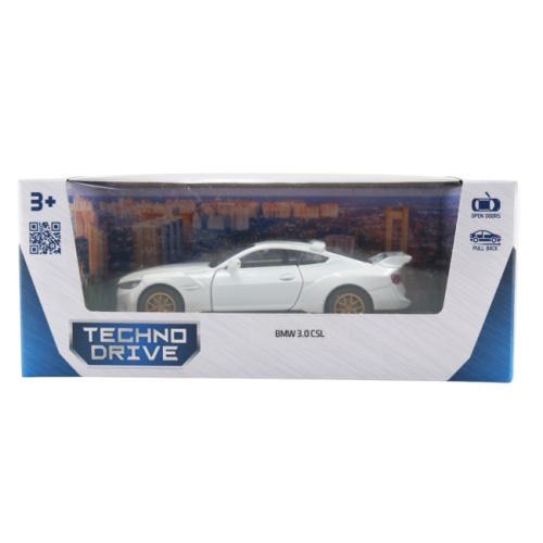 Машинка Techno Drive BMW 3 CSL белый  250948 фото 2