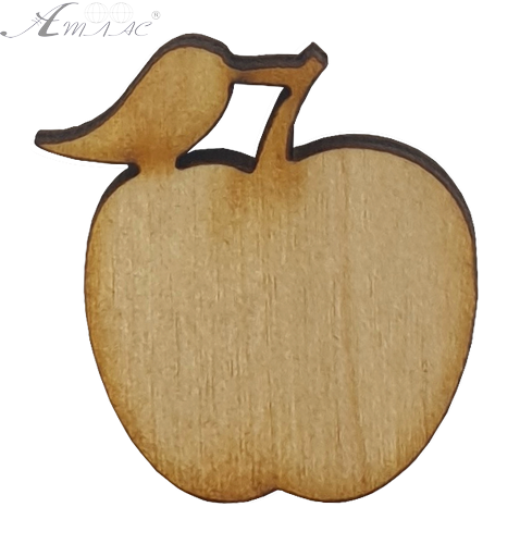 Фигурка фанерная - мини Яблоко 2,9 см AS-4681, В-0183 Фигурка фанерная - мини Яблоко 2,9 см AS-4681, В-0183