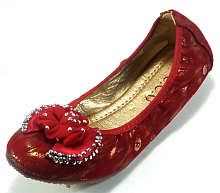 Балетки C.E.O. тканеві, червоні з золотом р. 31-34 1272-2