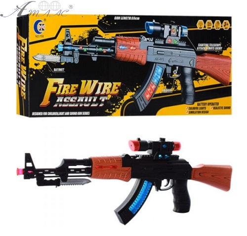 Іграшка Зброя Автомат АК-47 зі світловими та звуковими ефектами  758