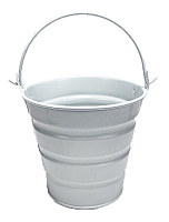 Відерко Декоративний метал 9,5 х 9,5см Диз № 6 широкий смуги Біле  13886