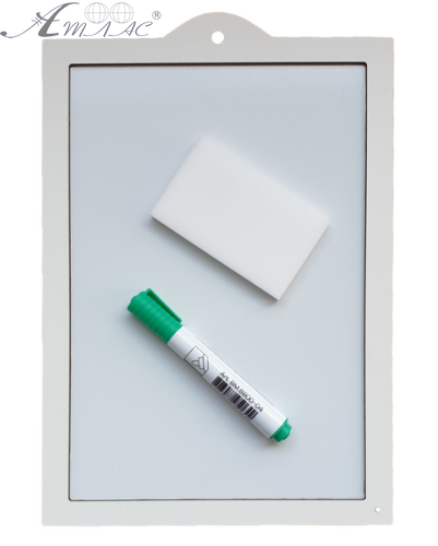 Доска Магнитная сухостираемая с рамкой из МДФ 31х22см вертикальная  AS-7021