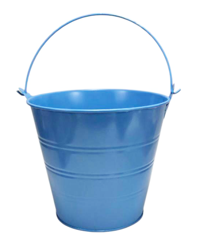 Ведерко Декоративное металл 15 х 14см три полосы Синее  07118