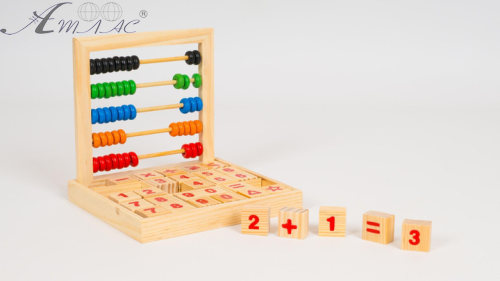 Іграшка Дерев'яна Математичний ряд рахівниція+кубики з цифрами  MD1166