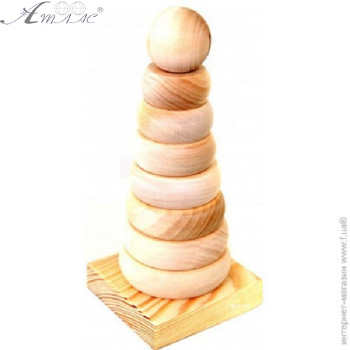 Іграшка пірамідка дерев'яна Руді ДОО6бу