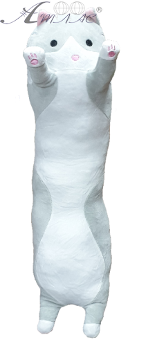 Игрушка мягкая подушка Кот Серый 65 х 15 см  07284