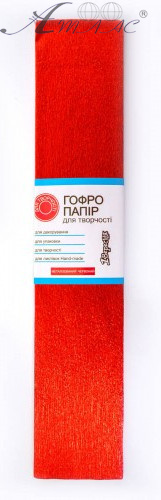 Бумага гофрированная 1 Вересня металлизированная красная 20 % 50 г (50 х 200 см) 703004