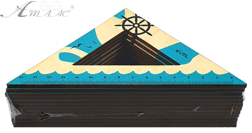 Трикутник ДЕРЕВ. 15см Морько бірюза  AS-0668 фото 2