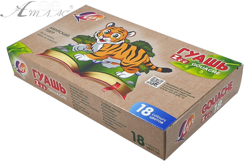 Гуаш набір Промінь - Зоо Міні 18 кольорів 15мл (блок-тара) 29С1708-08 фото 2