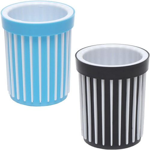 Стакан для ручек двойной круглый 8*10см пластик  07588 фото 2