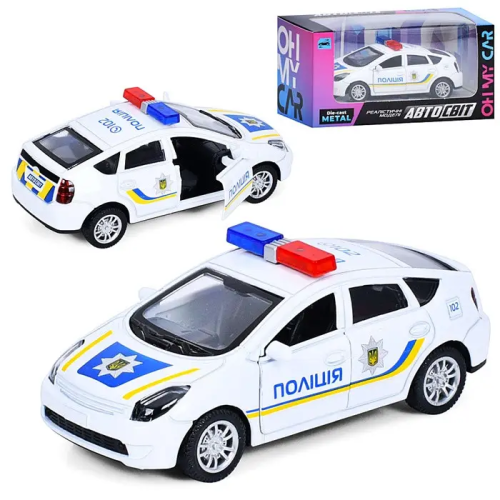 Машинка Автосвіт Полиция Toyota Prius 10см металл  3151
