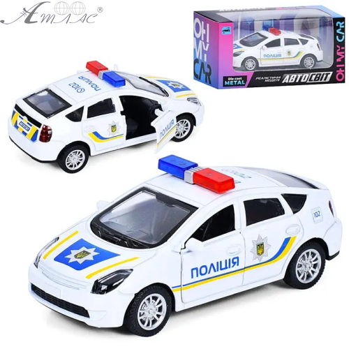 Машинка Автосвіт Поліція Toyota Prius 10см метал  3151