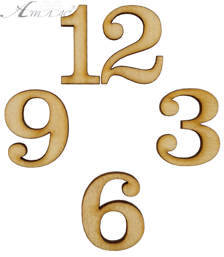 Цифры для часов арабские  4 шт высотой 10 см из фанеры AS-4860