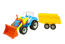 Іграшка Трактор з ковшем та причепом 66 см пластик Оріон  242