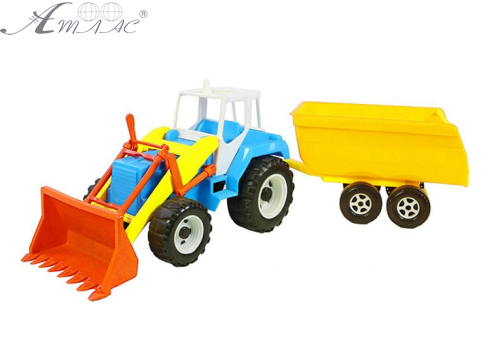 Іграшка Трактор з ковшем та причепом 66 см пластик Оріон  242