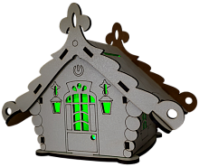 Домик с подсветкой №  5/1 Копилка, свет - Быстрое трехцветное переключение, сенсорный выключатель, МДФ AS-5510, Е-011