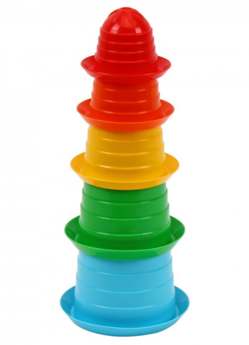 Игрушка Пирамида пластиковая Самбреро 1 11х27 см из пасочек  2681 фото 2