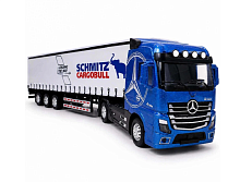 Машинка  Mercedes Actros фура синяя металл инерционная 31см  2627